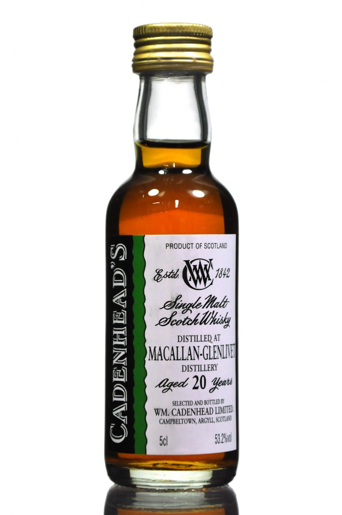 Macallan-Glenlivet 20 Year Old - Cadenhead Miniature