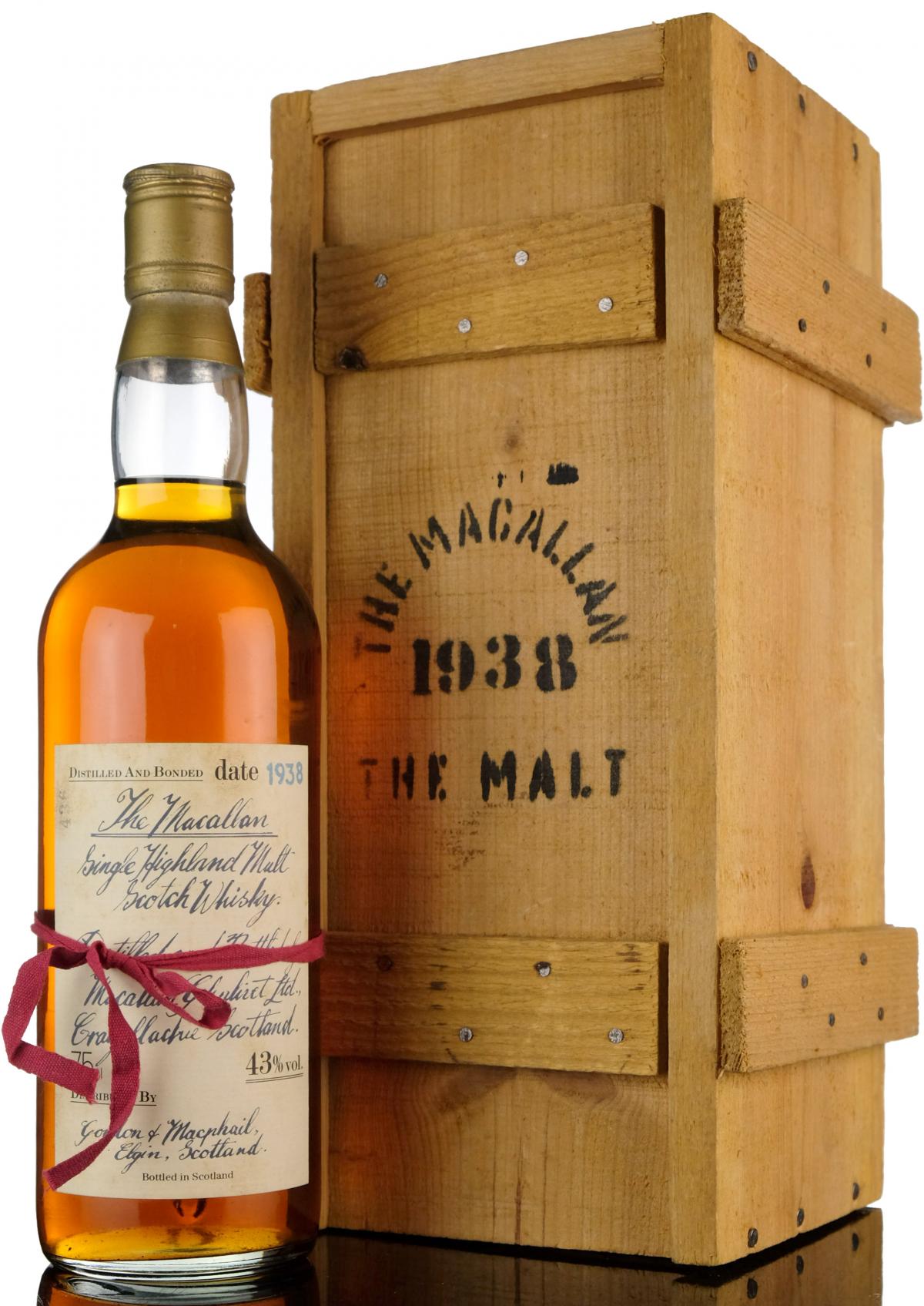 Macallan 1938 - Gordon & MacPhail - Handwritten Label