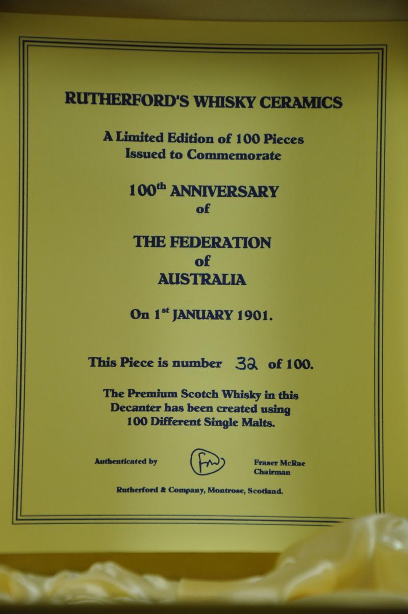 100th Anniversary Of The Federation Of Austrailia On 1st January 1901 - Rutherfords Cerami