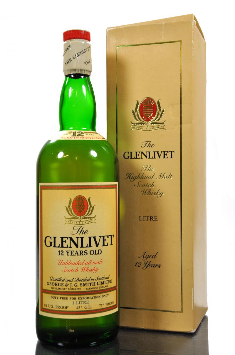 Glenlivet 12 Year Old - Circa 1980 - 1 Litre