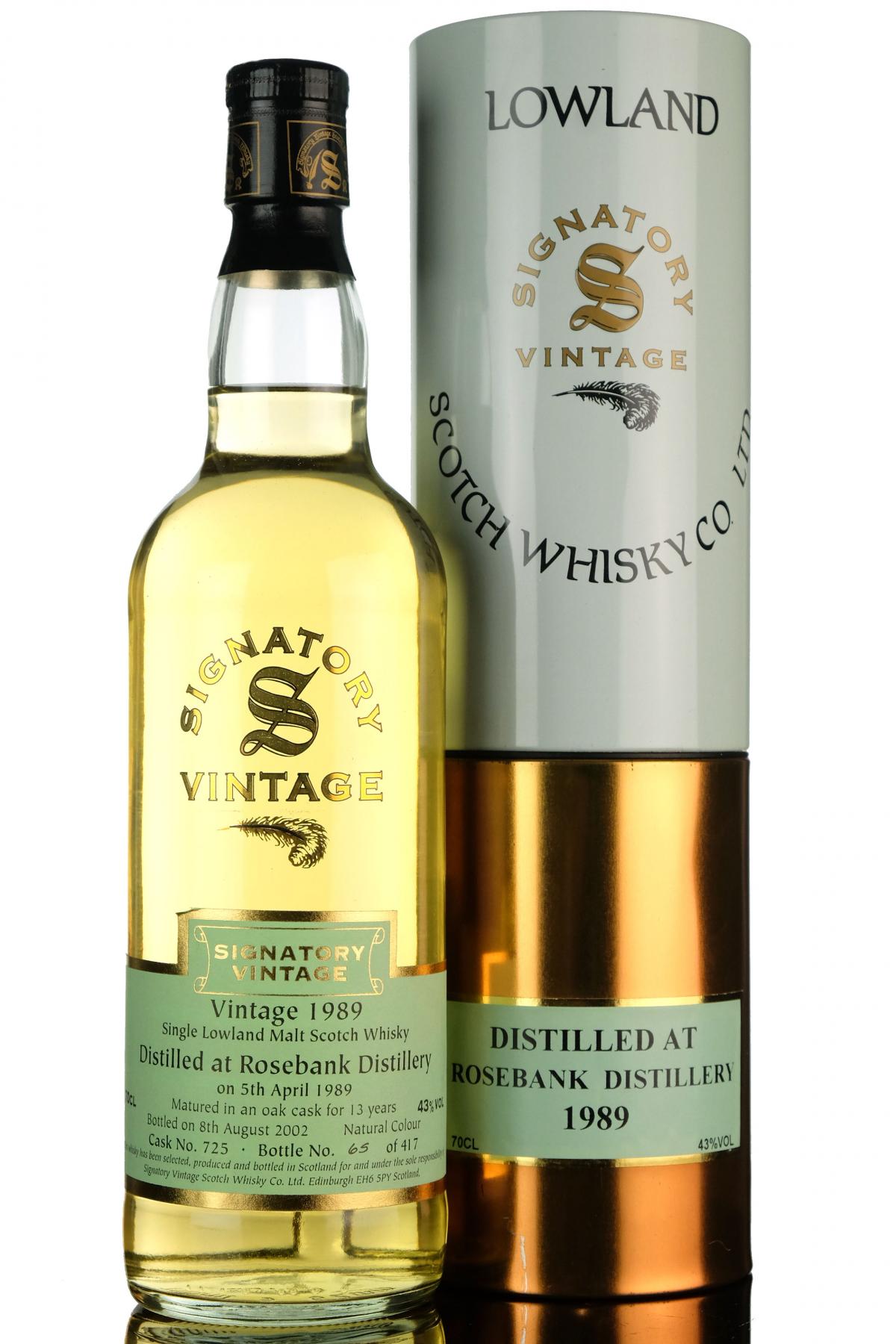 Rosebank 1989 - 2002 13 Signatory Vintage
