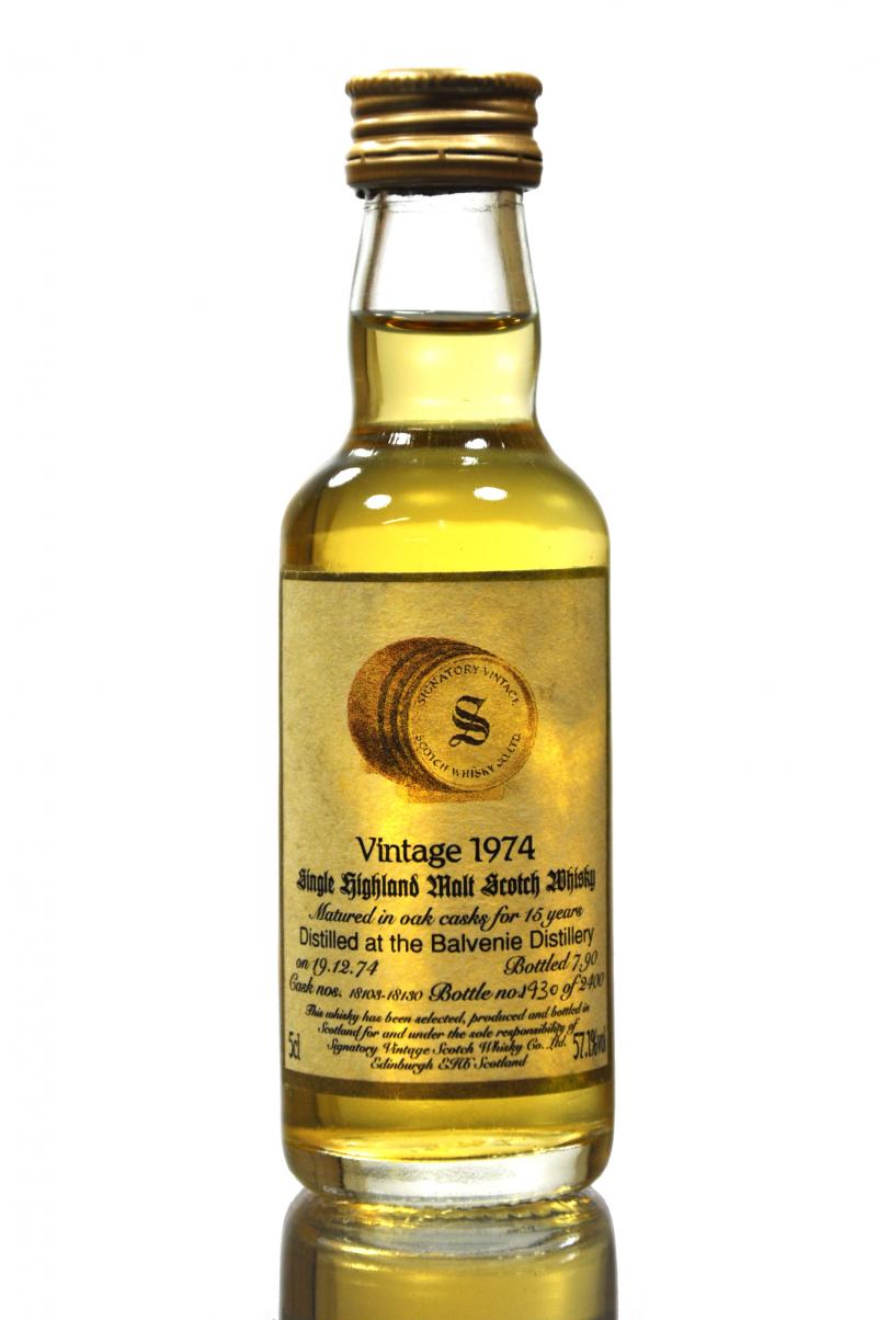 Balvenie 1974 - 15 Year Old - Signatory Vintage Miniature