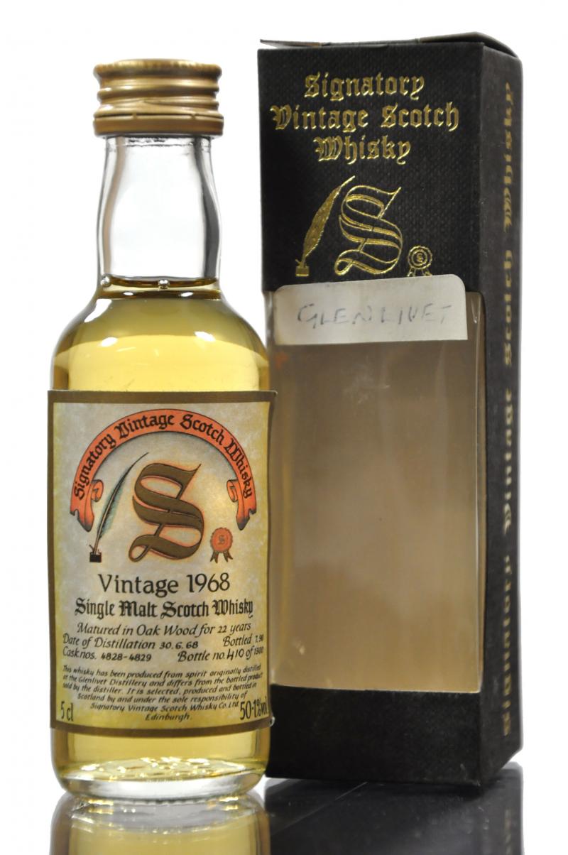 Glenlivet 1968-1990 - 22 Year Old - Signatory Vintage - Casks 4828-4829 - Miniature