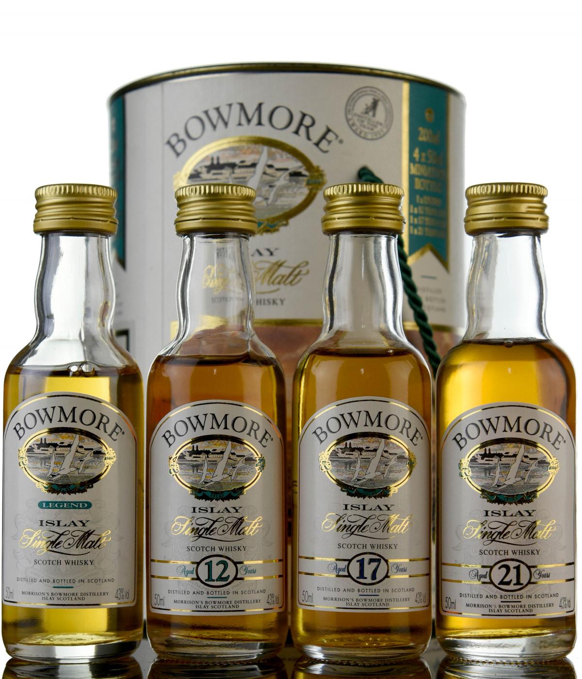 Bowmore Miniature Box Set - Legend - 12 - 17 - 21 Year Old