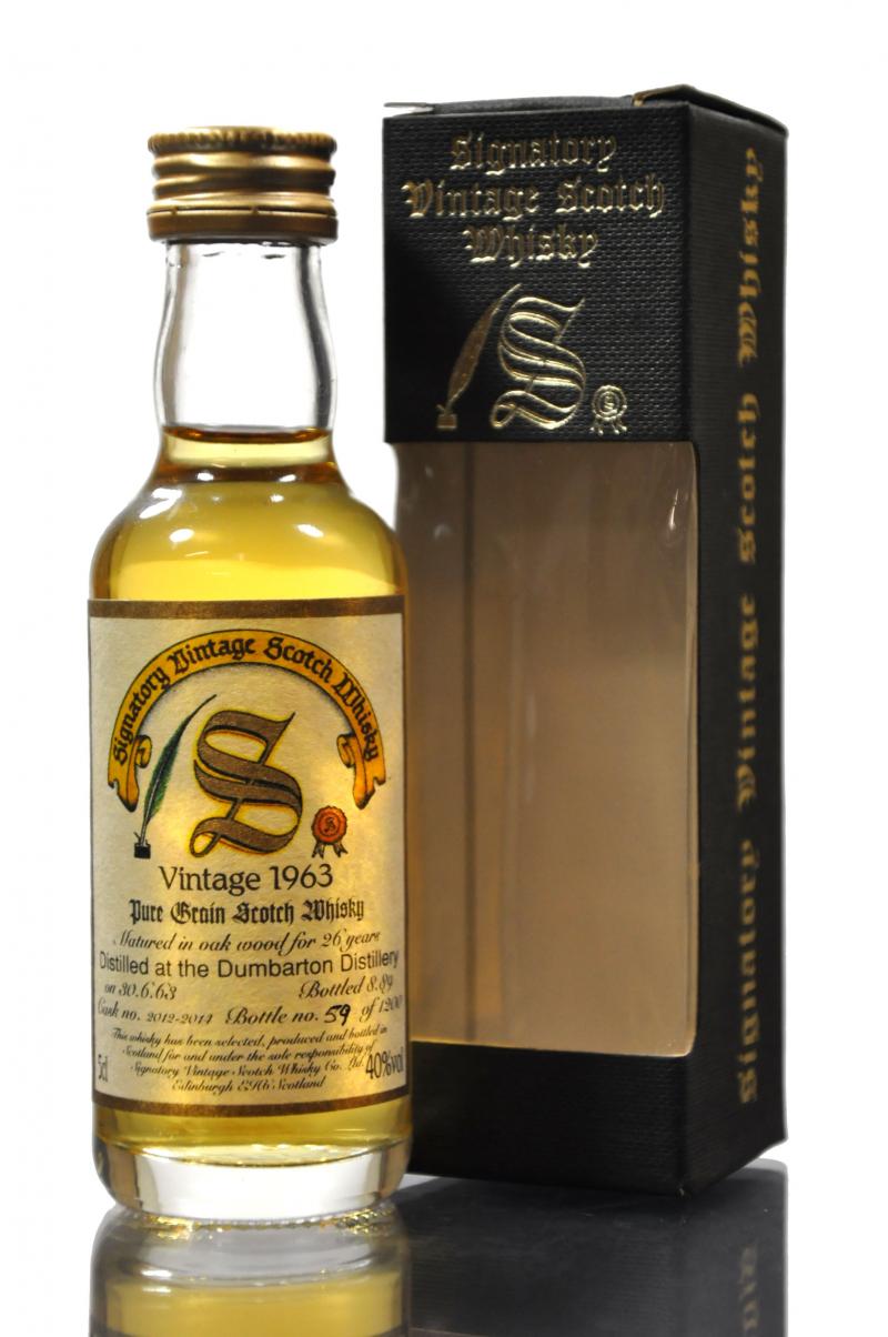 Dumbarton 1963-1989 - 26 Year Old - Signatory Vintage - Casks 2012-2014 - Miniature