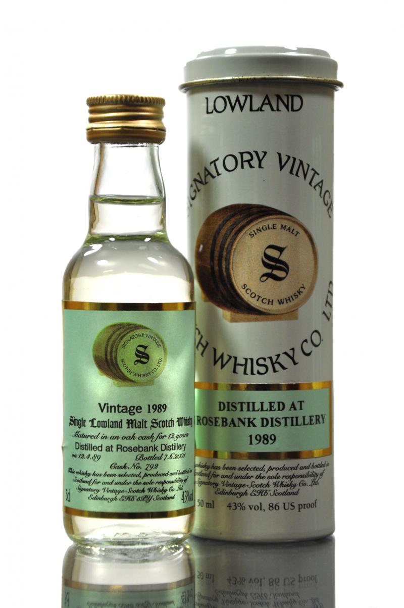 Rosebank 1989 - 12 Year Old - Signatory Vintage Miniature