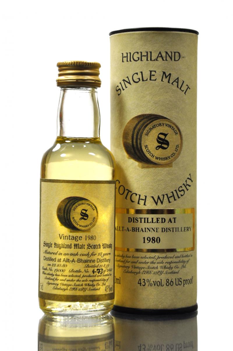 Allt-A-Bhainne 1980-1999 - 18 Year Old - Signatory Vintage Miniature