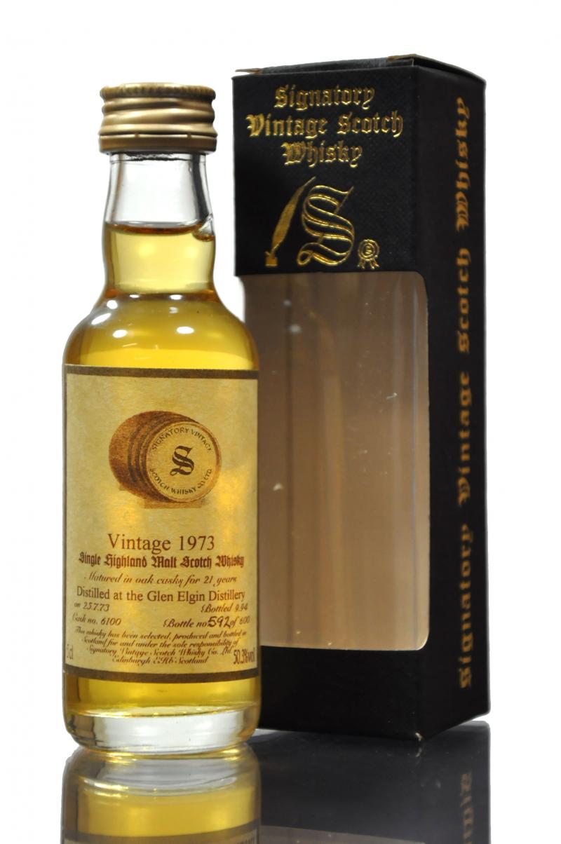 Glen Elgin 1973 - 21 Year Old - Signatory Vintage Miniature