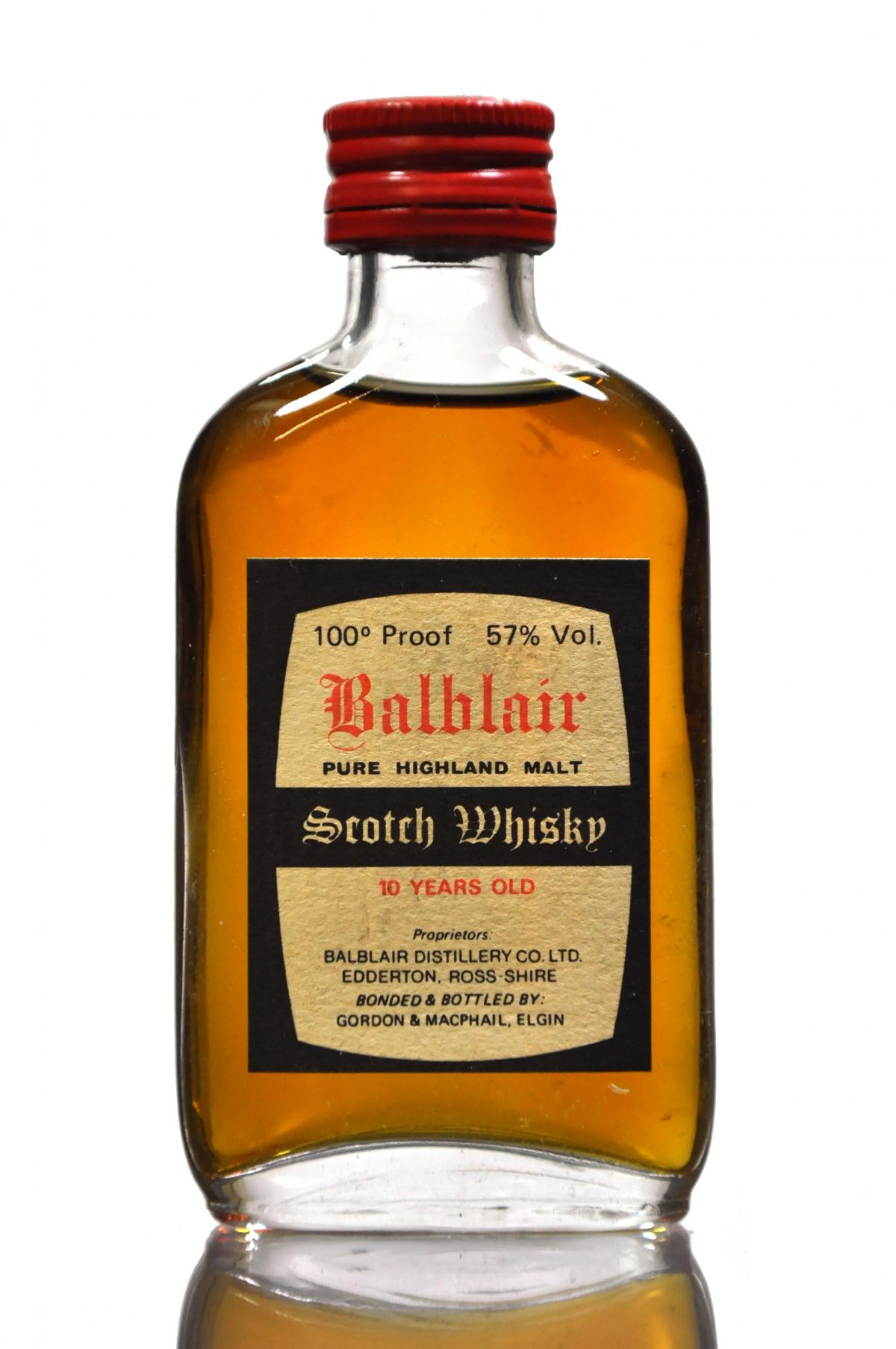Balblair 10 Year Old - 100 Proof - Gordon & MacPhail - Black Stripe - Miniature