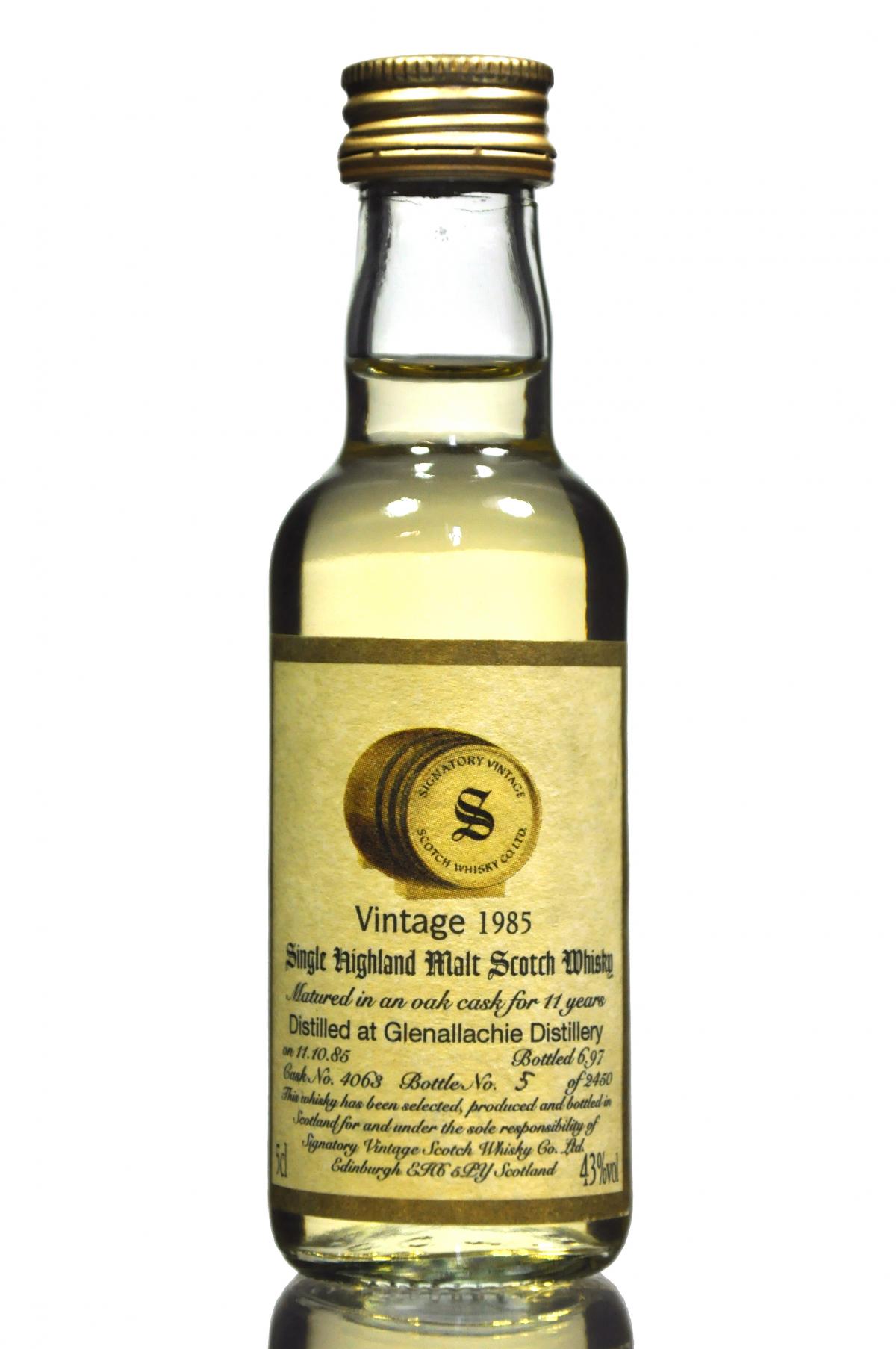 Glenallachie 1985-1997 - 11 Year Old - Signatory Vintage Miniature