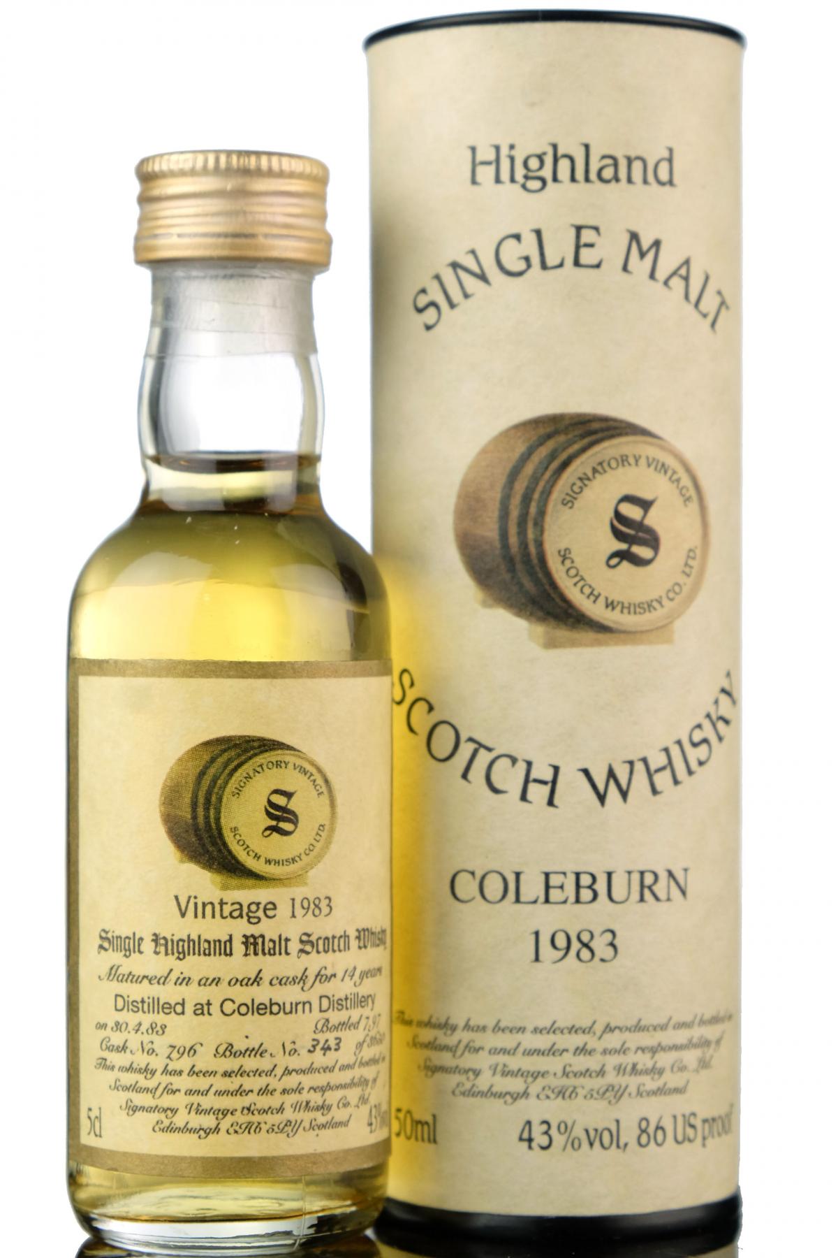 Coleburn 1983-1997 - 14 Year Old - Signatory Vintage Miniature