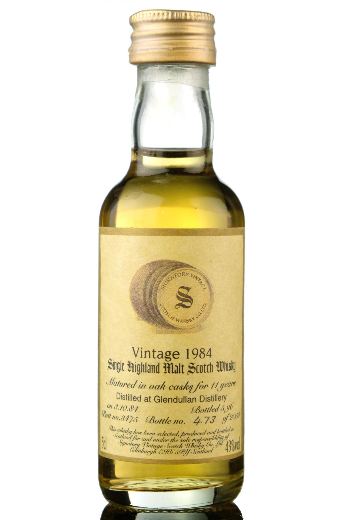 Glendullan 1984-1996 - 11 Year Old - Signatory Vintage Miniature