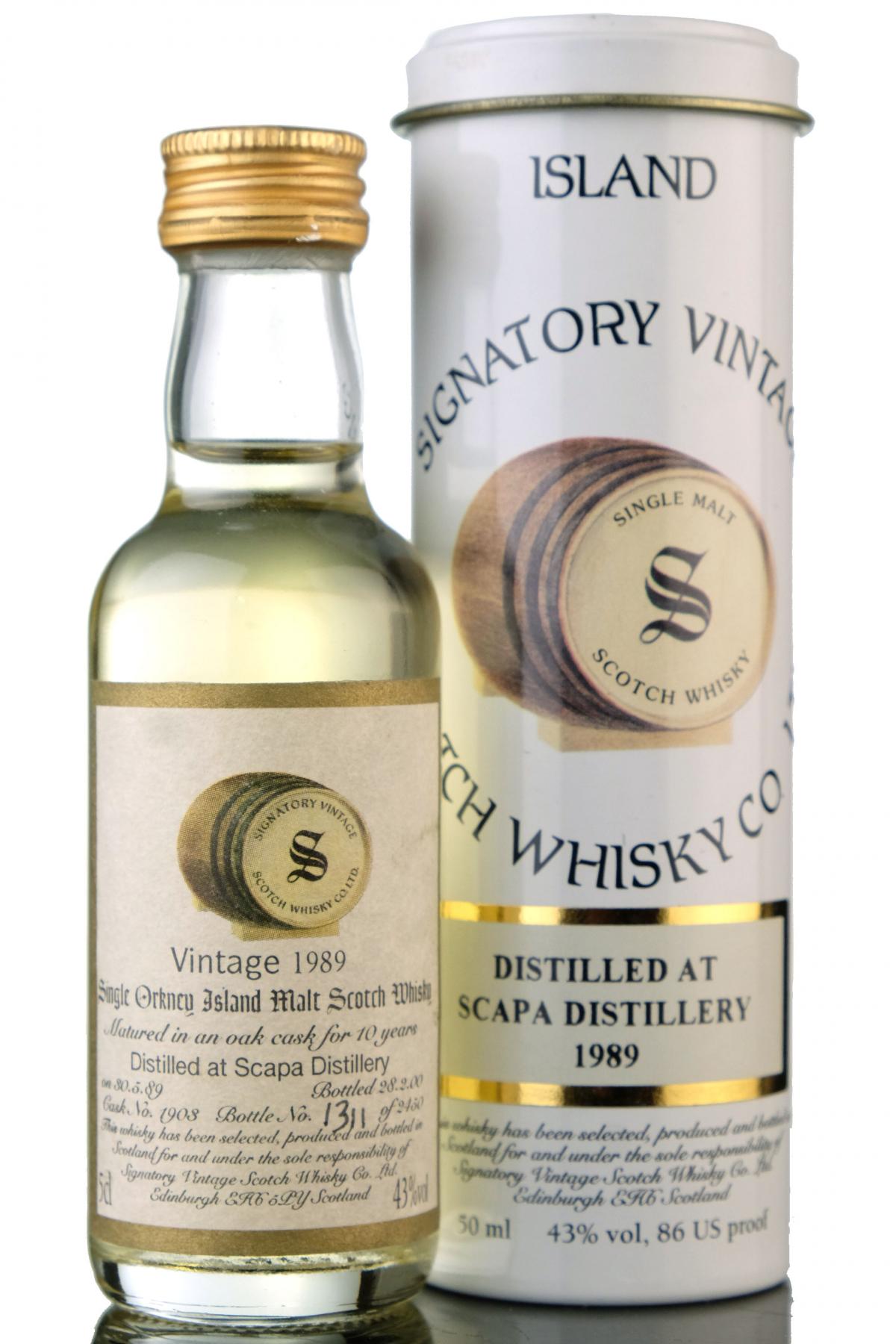 Scapa 1989-2000 - 10 Year Old - Signatory Vintage Miniature
