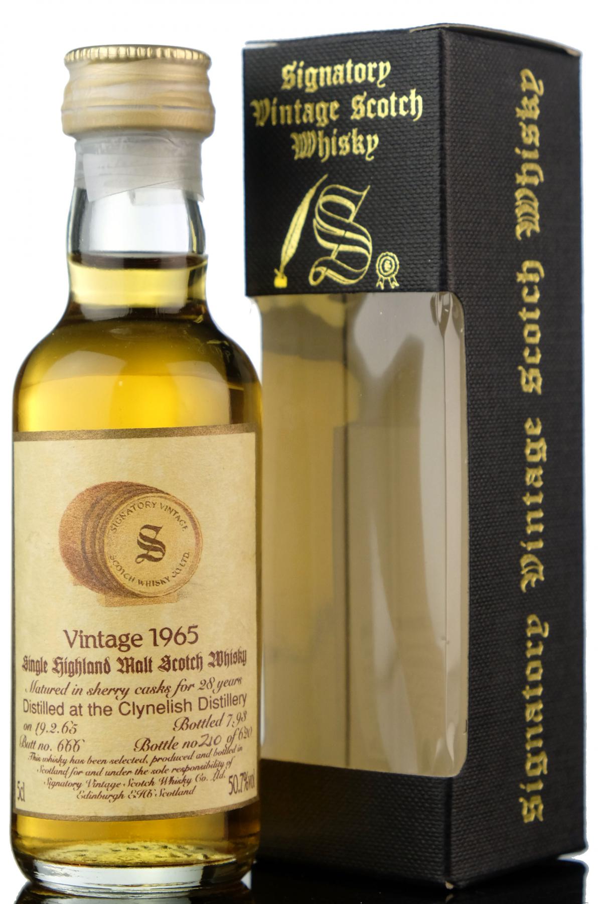 Clynelish 1965-1993 - 28 Year Old - Signatory Vintage - Single Cask 666 - Miniature
