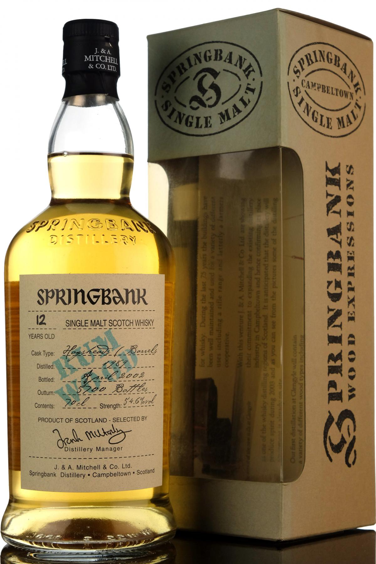 Springbank 1989-2002 - Rum Wood