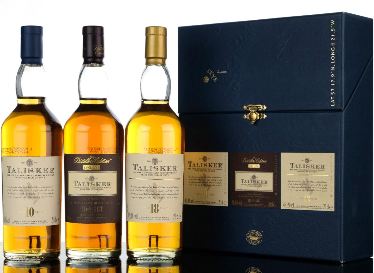 Talisker Box Set - 10 Year Old - 1992 Distillers Edition - 18 Year Old - Quarter Bottle