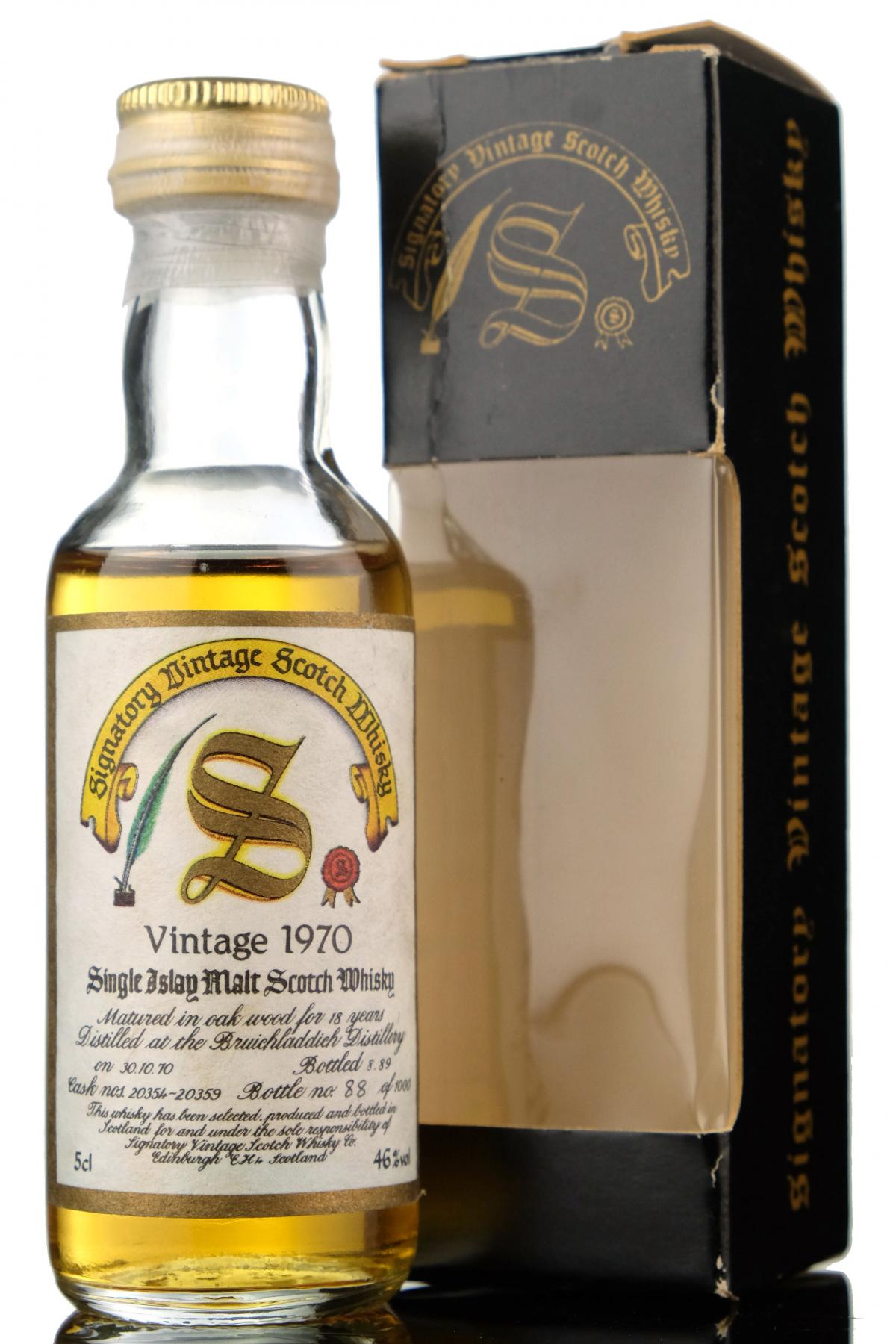 Bruichladdich 1970-1989 - 18 Year Old - Signatory Vintage Miniature
