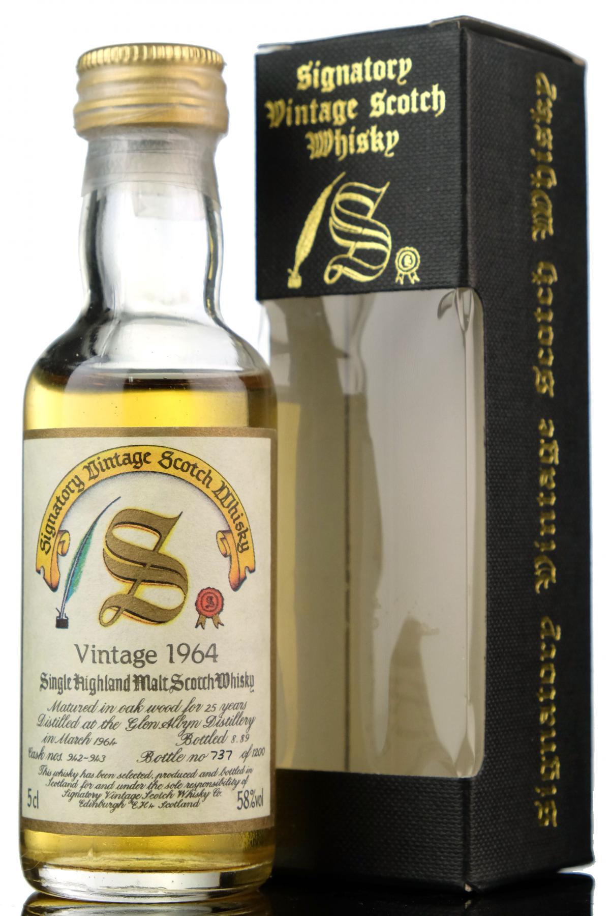 Glen Albyn 1964-1989 - 25 Year Old - Signatory Vintage Miniature