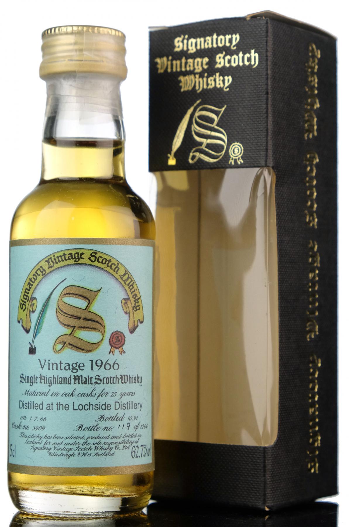 Lochside 1966-1991 - 25 Year Old - Signatory Vintage Miniature