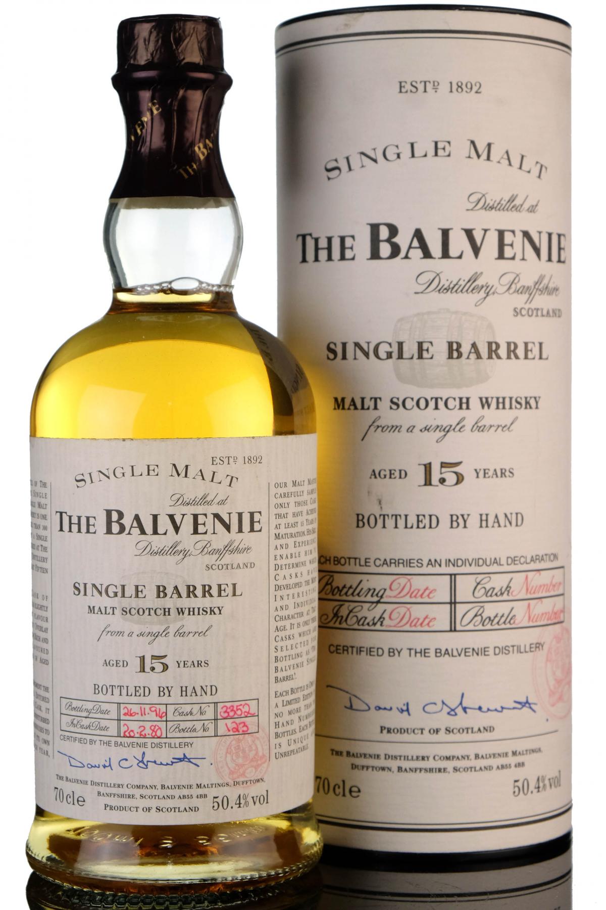 Balvenie 19801996  15 Year Old  Single Barrel 3352