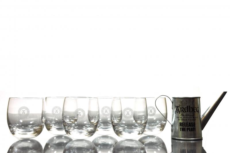 6 x Ardbeg Tumblers & Ardbeg Watering Can