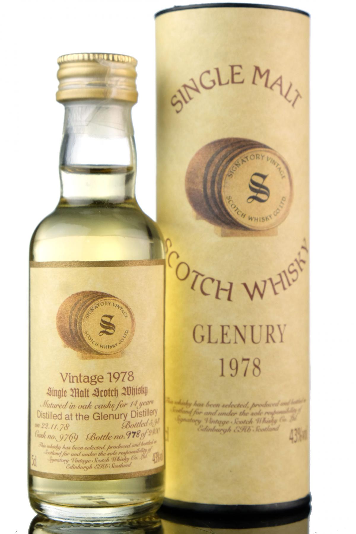 Glenury 1978-1993 - 14 Year Old - Signatory Vintage Miniature
