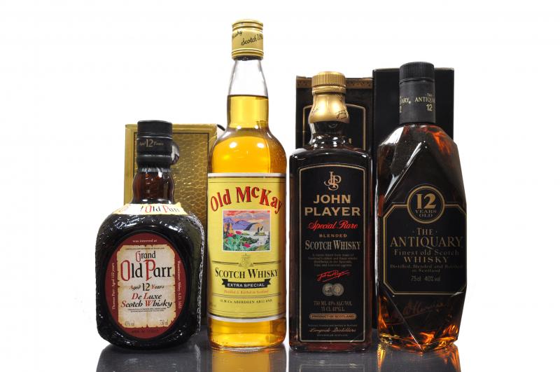 Antiquary 12 Year Old - John Player - Old McKay - Grand Old Parr 12 Year Old
