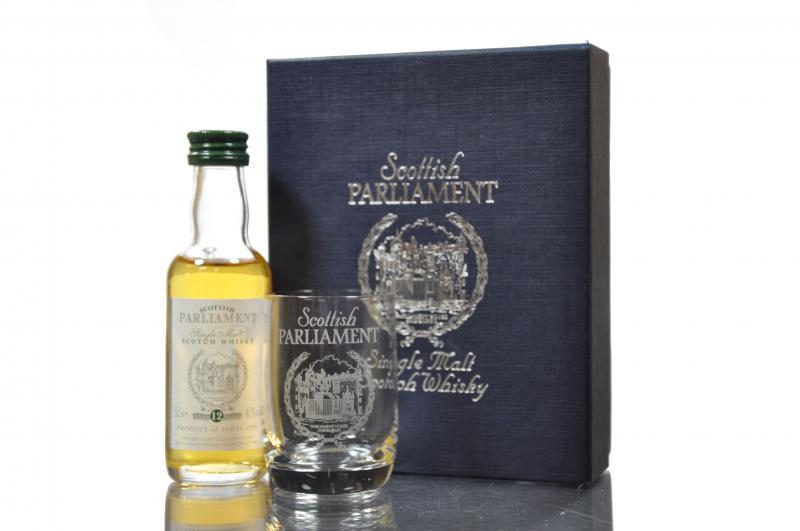 Scottish Parliament 12 Year Old & Glass Miniature