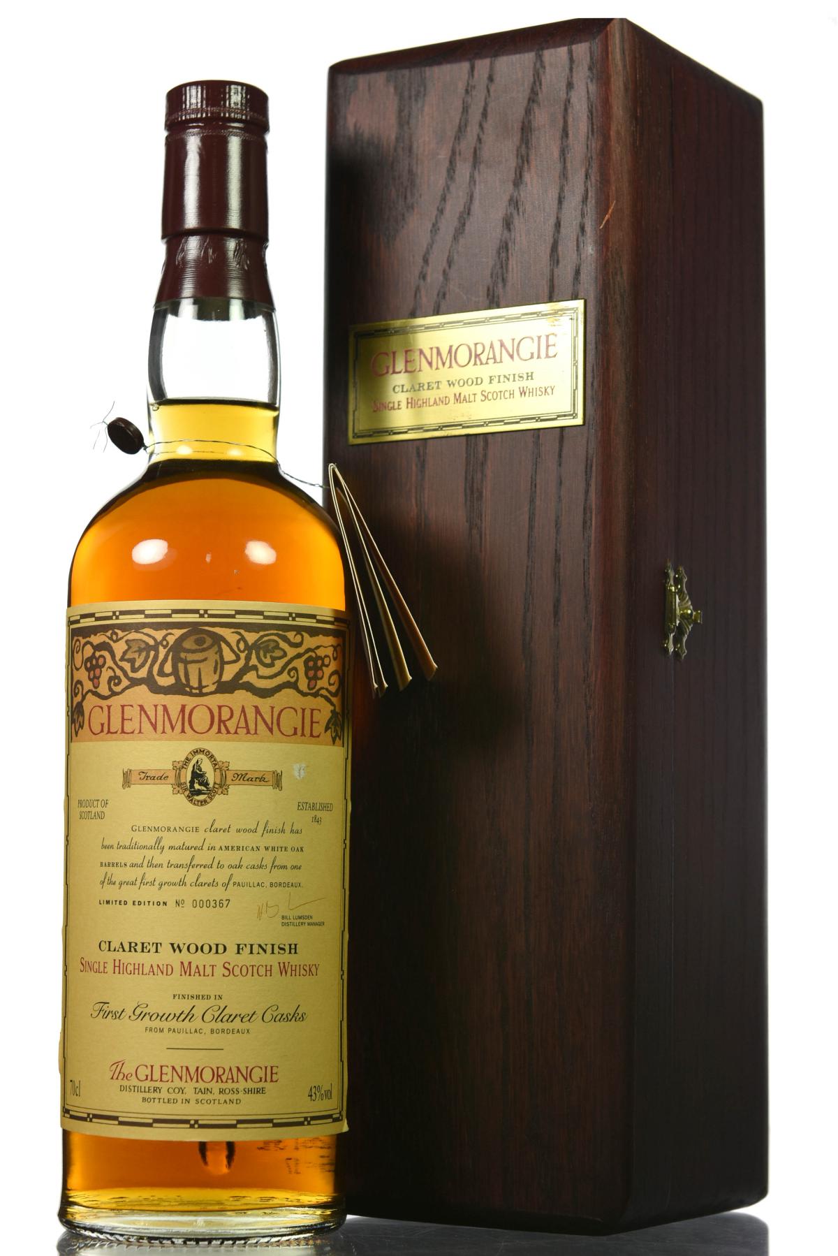 Glenmorangie Claret Wood Finish - Vintages Between 1976-1979