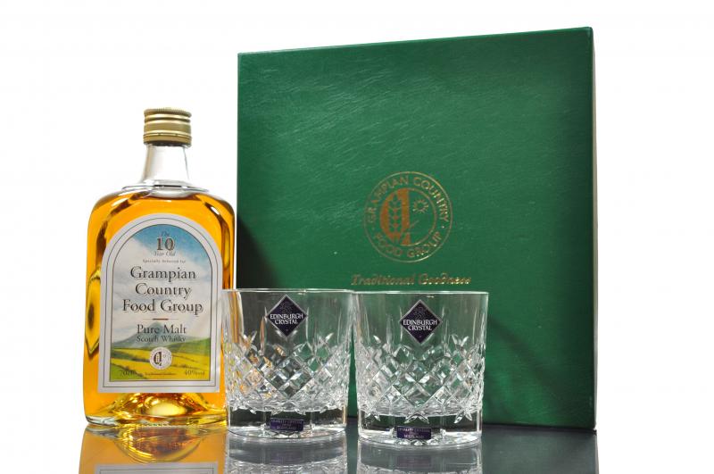 Grampian Country Food Group 10 Year Old And Glasses