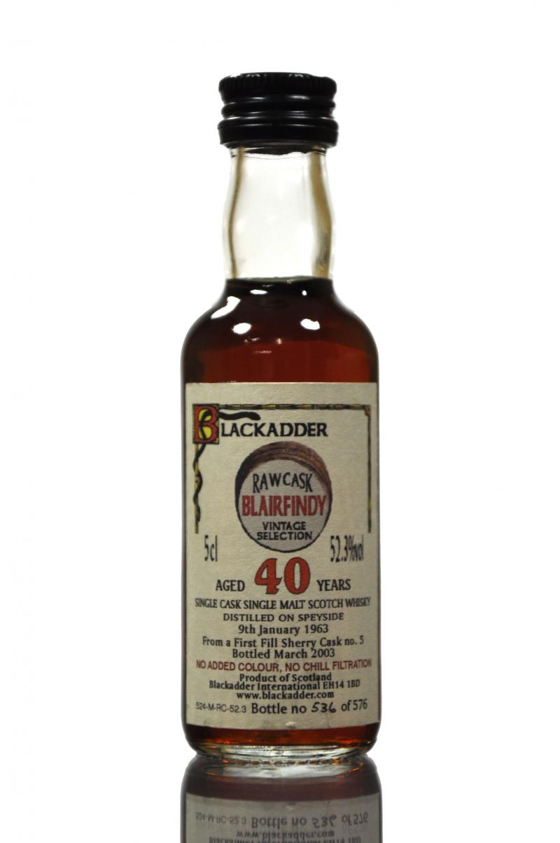 Blairfindy 1963-2003 - 40 Year Old - Blackadder Raw Cask Miniature