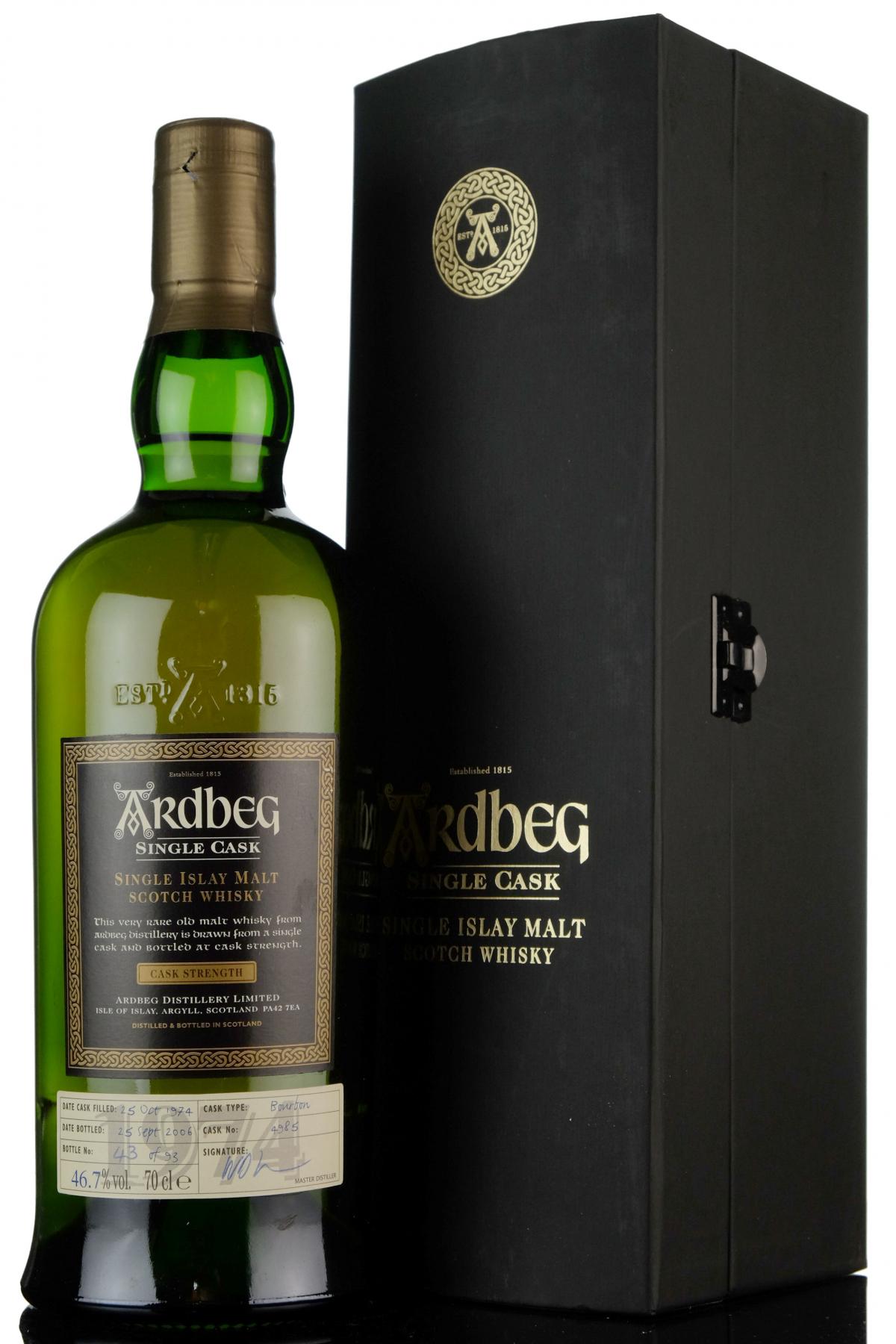 Ardbeg 1974-2006 - Single Cask 4985 - 93 Bottles