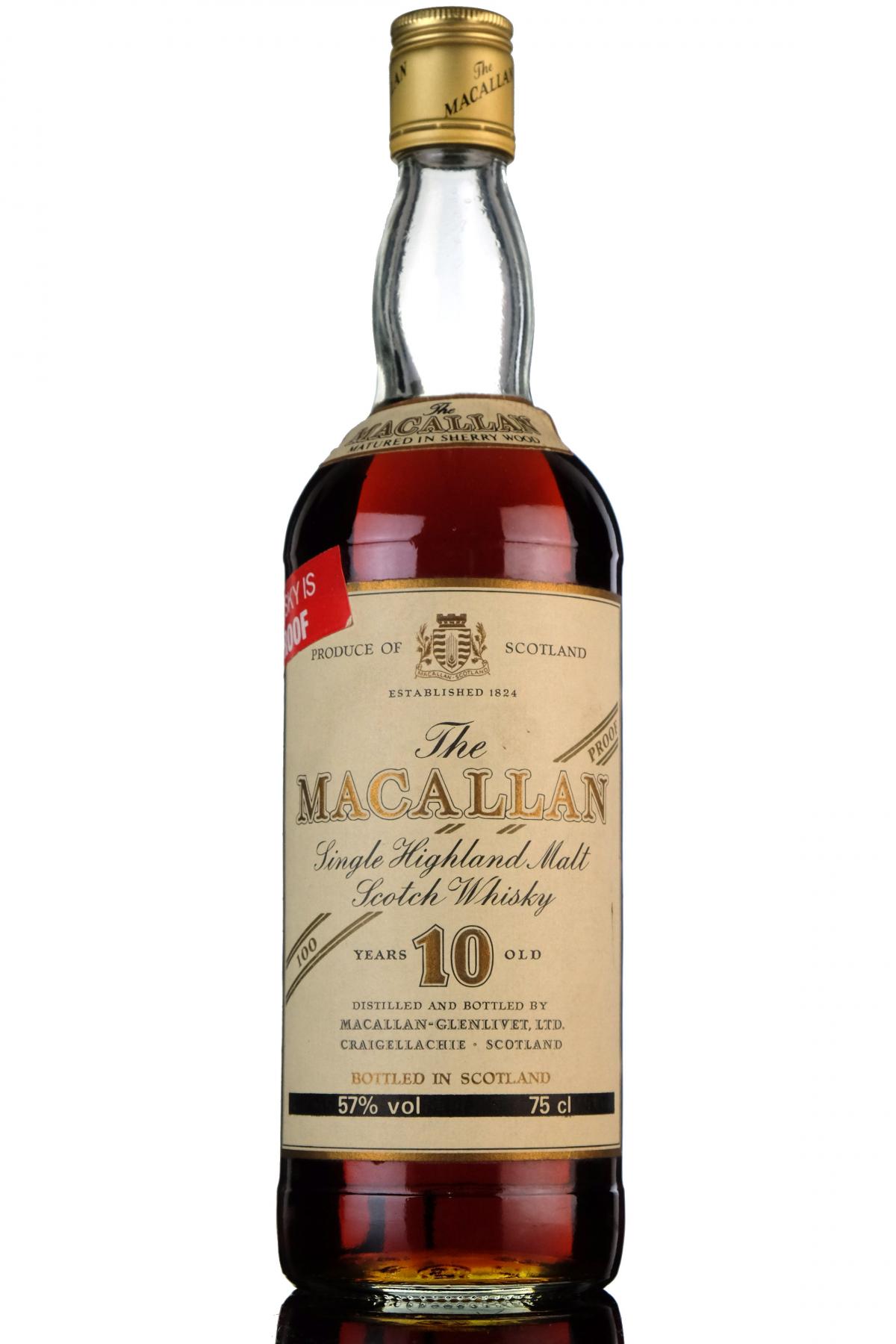 Macallan 10 Year Old - 100 Proof - 1980s