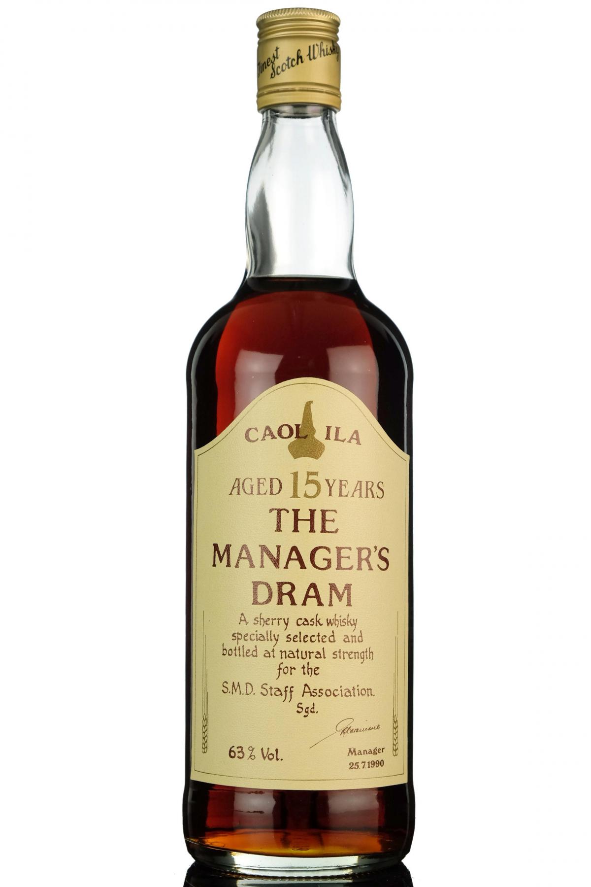 Caol Ila 15 Year Old - Managers Dram 1990