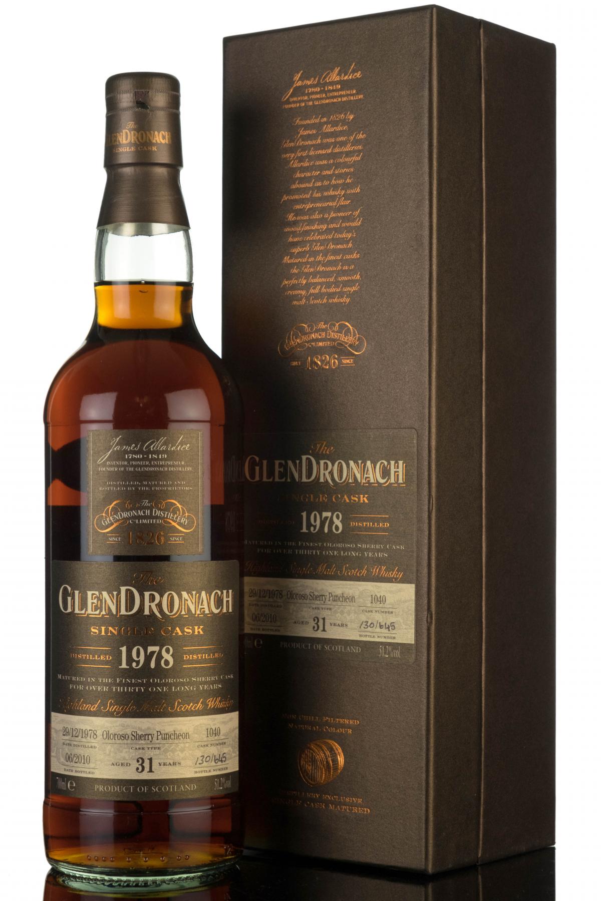Glendronach 19782010  31 Year Old  Single Cask 1040  Batch 2