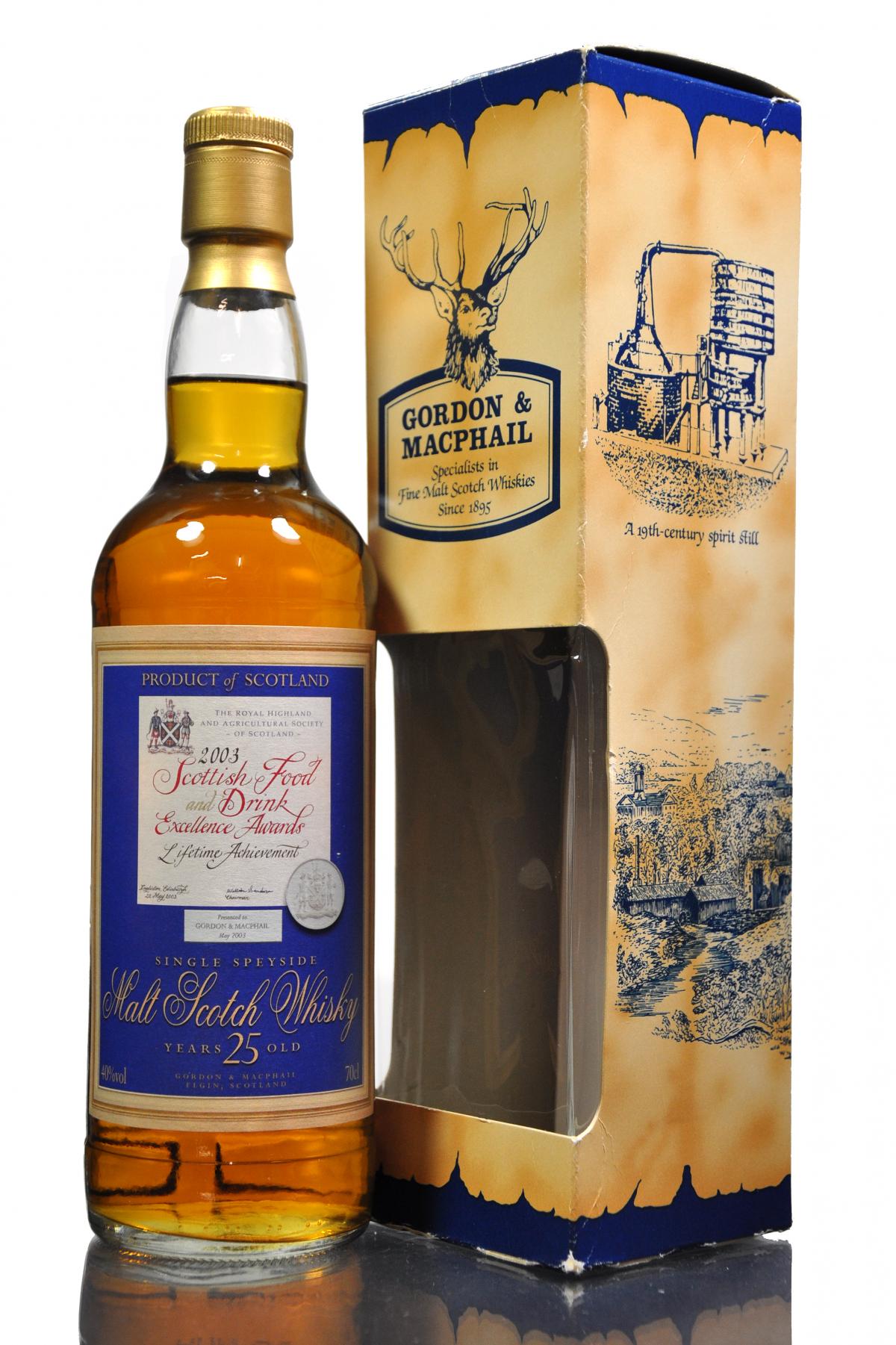 25 Year Old Speyside Malt - Scottish Food & Drink Awards 2003 - Gordon & MacPhail