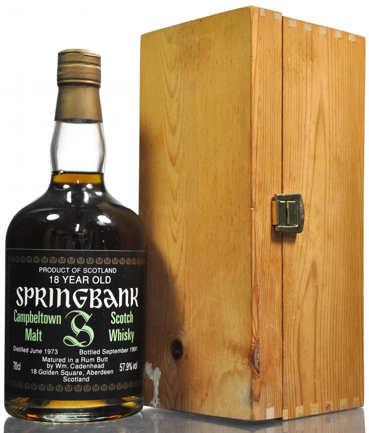 Springbank 1973-1991 - 18 Year Old - Cadenheads Rum Butt 57.9%