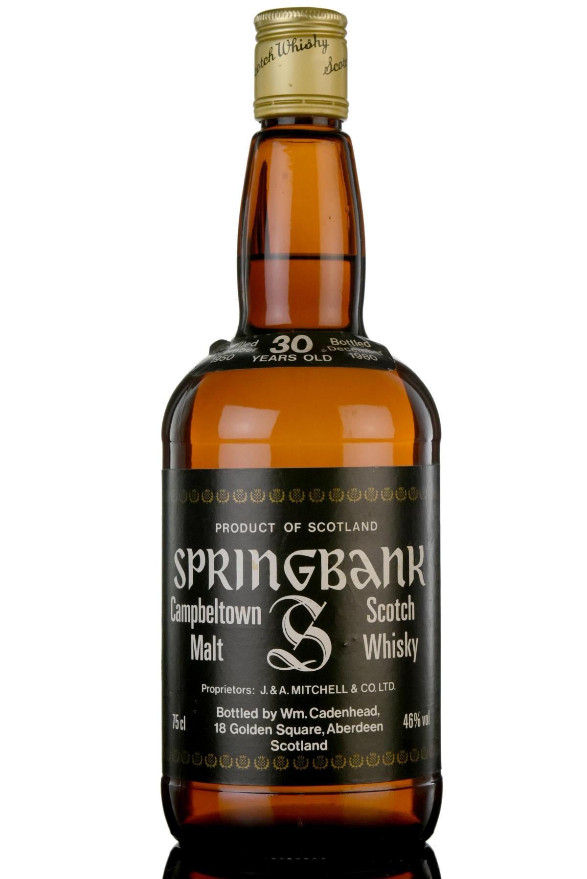 Springbank 1950 - 1980 30 Cadenhead Dumpy