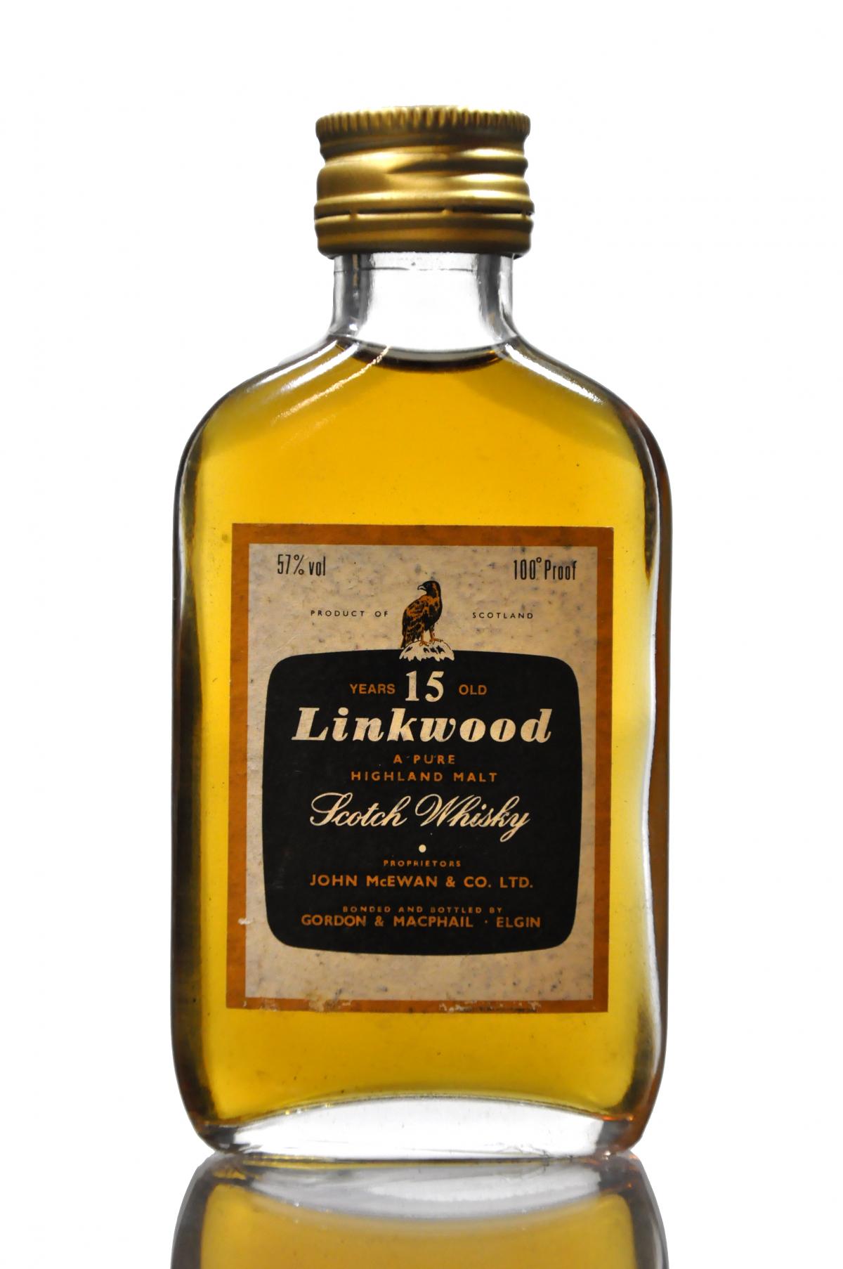 Linkwood 15 Year Old - 100 Proof Gordon & MacPhail Miniature