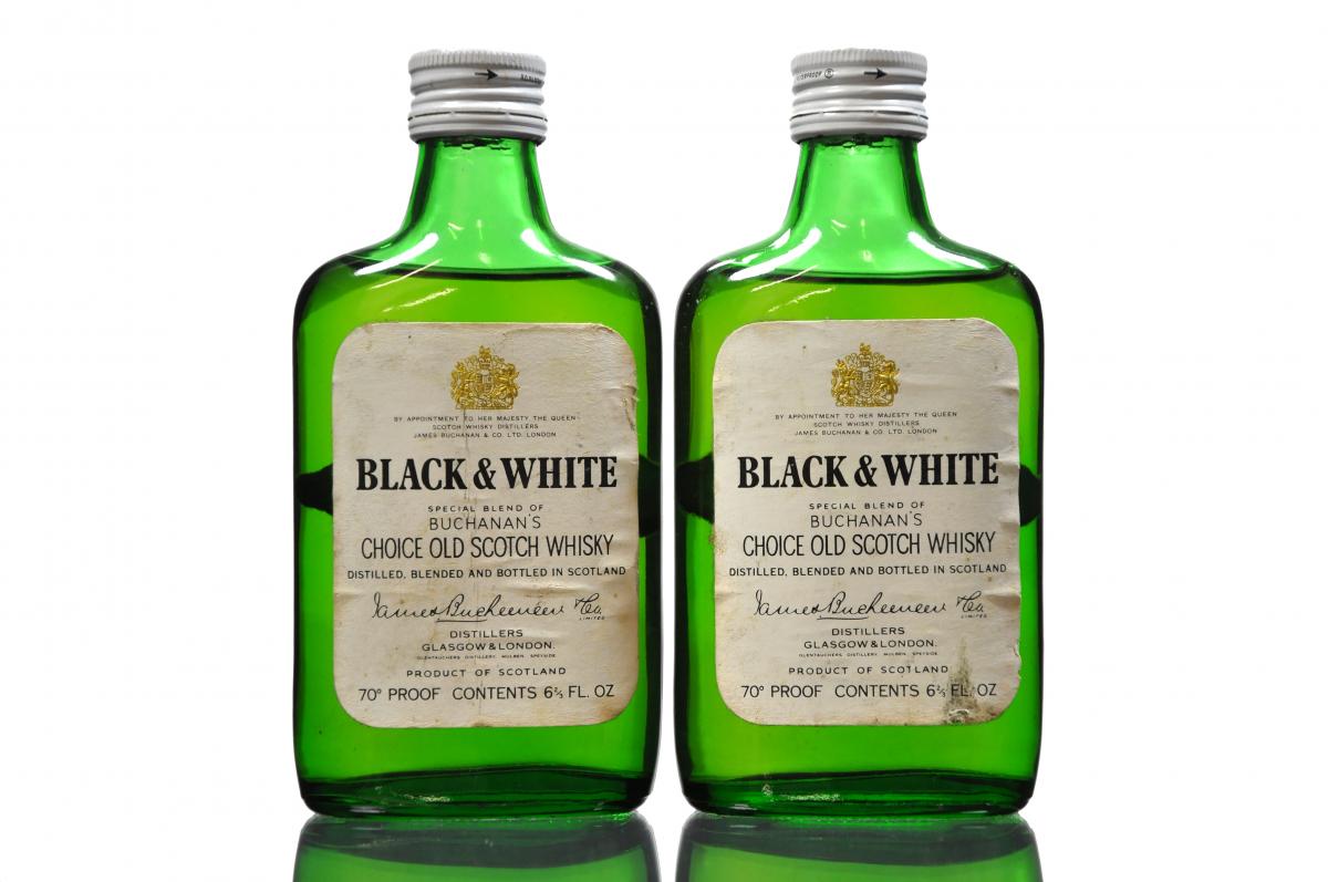 2 x Black & White 6 2/3 Fl Oz - Early 1970s