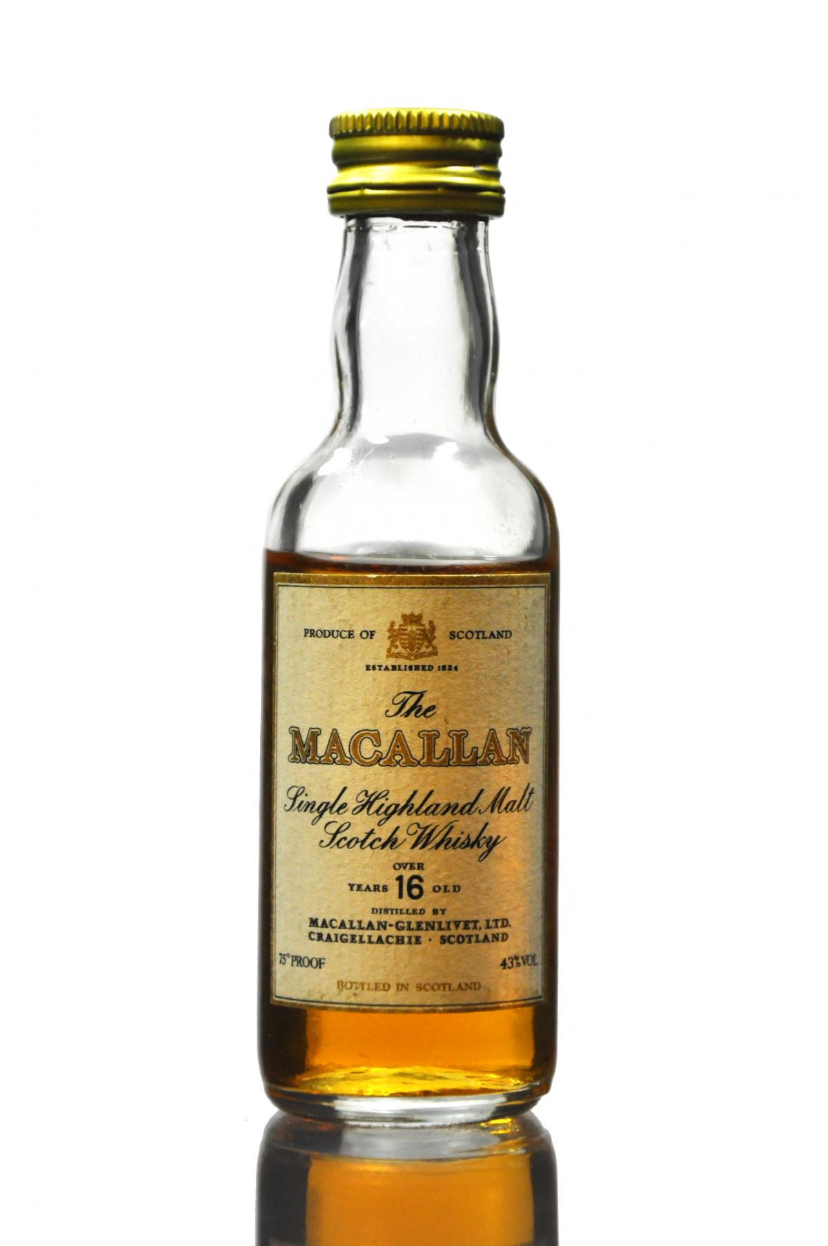 Macallan 16 Year Old - 75 Proof Miniature
