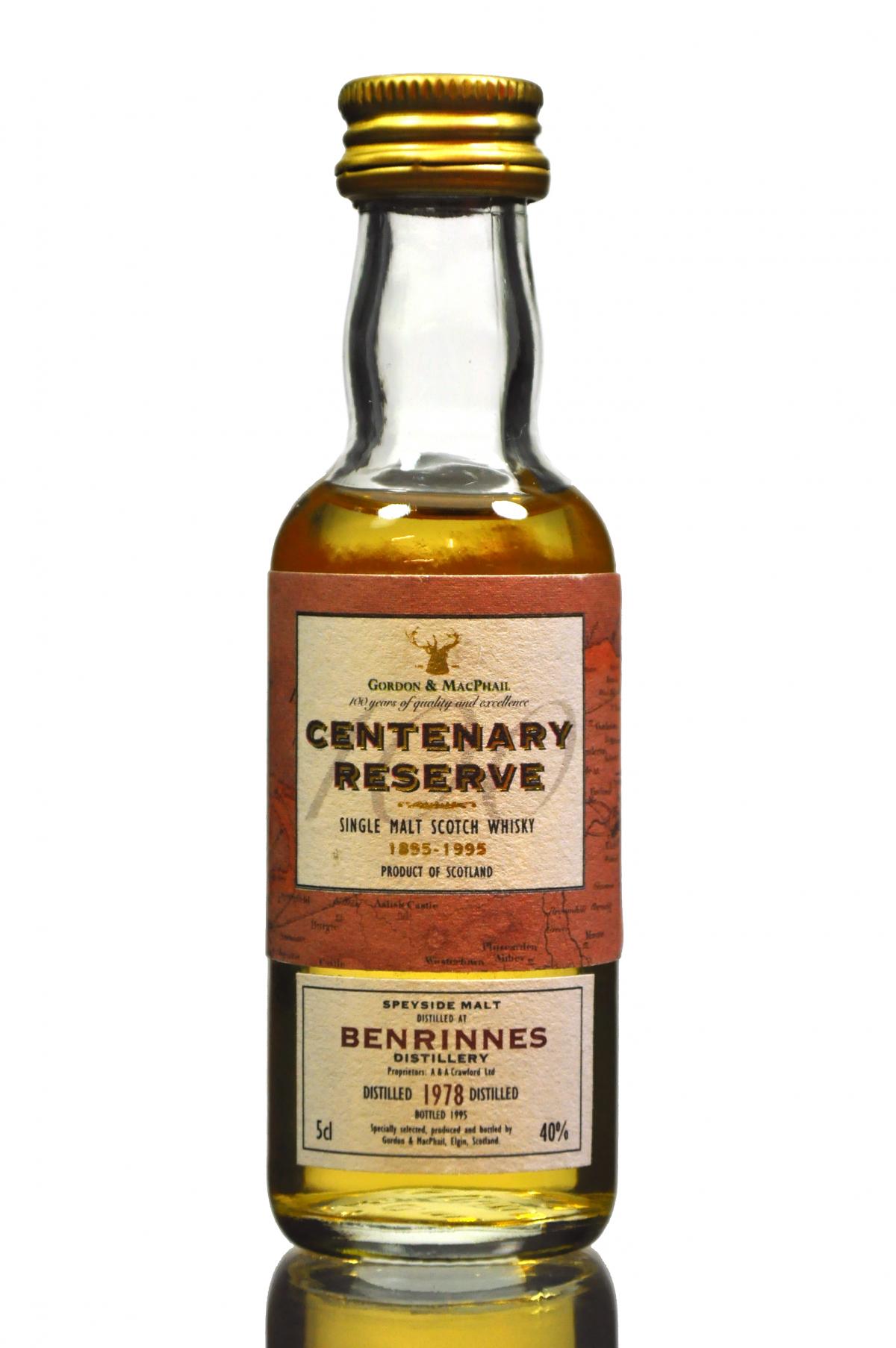 Benrinnes 1978-1995 - Centenary Reserve - Gordon & MacPhail Miniature