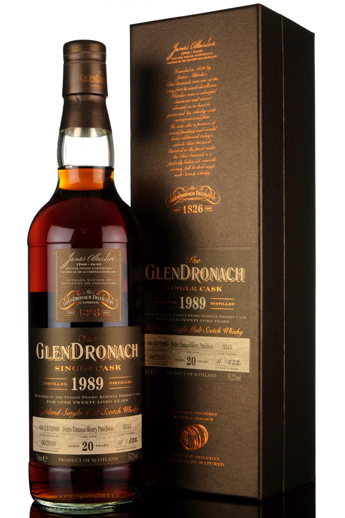 Glendronach 1989-2010 - 20 Year Old - Single Cask 3315 - Batch 2