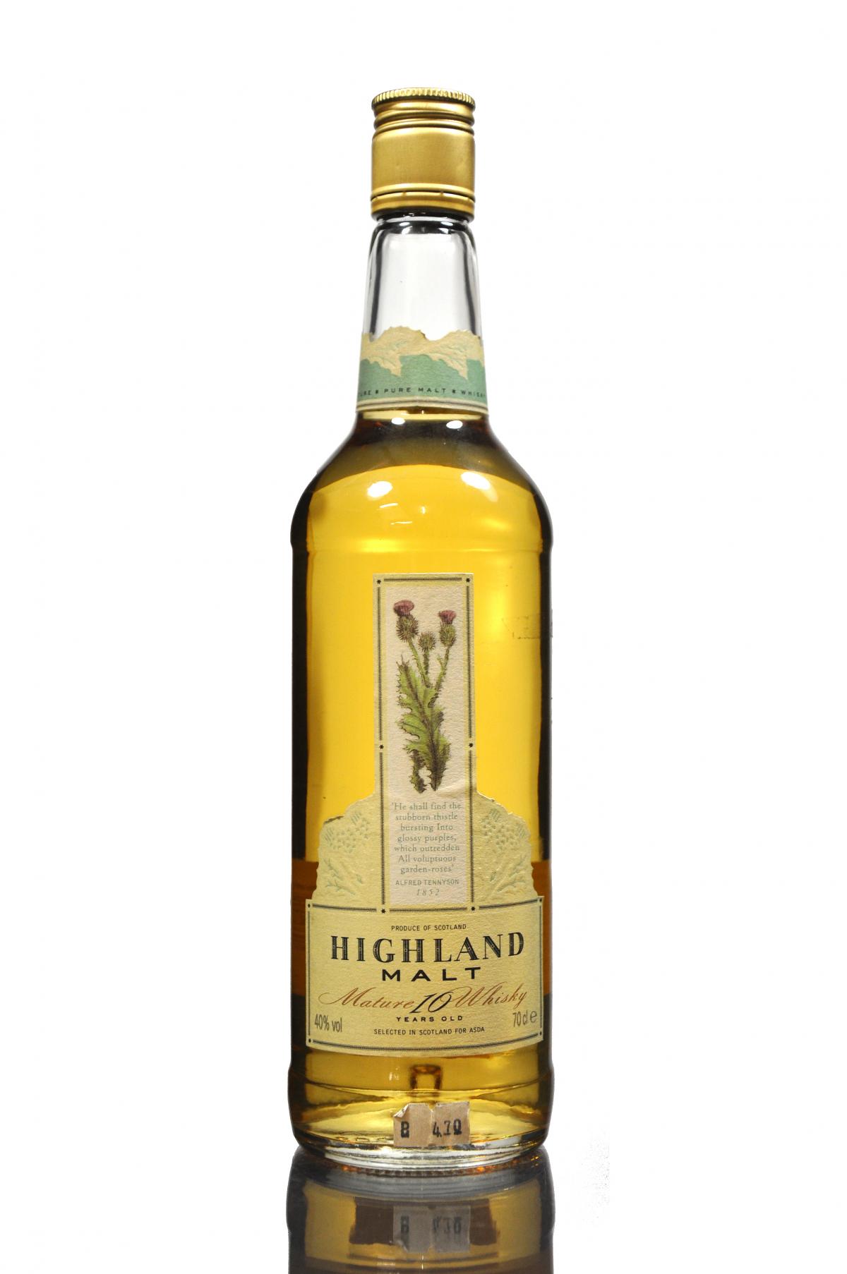 Highland Pure Malt 10 Year Old - 1990s