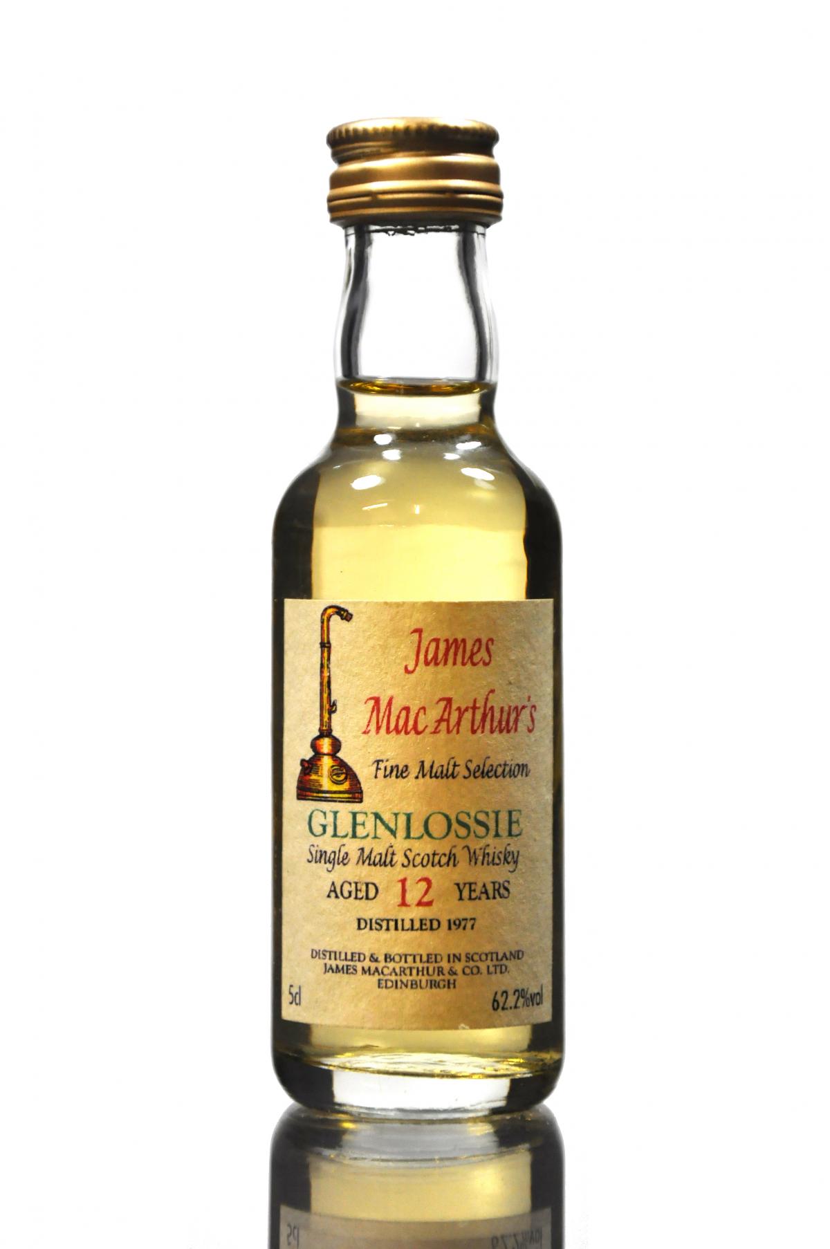 Glenlossie 1977 - 12 Year Old - James MacArthur - Fine Malt Selection Miniature