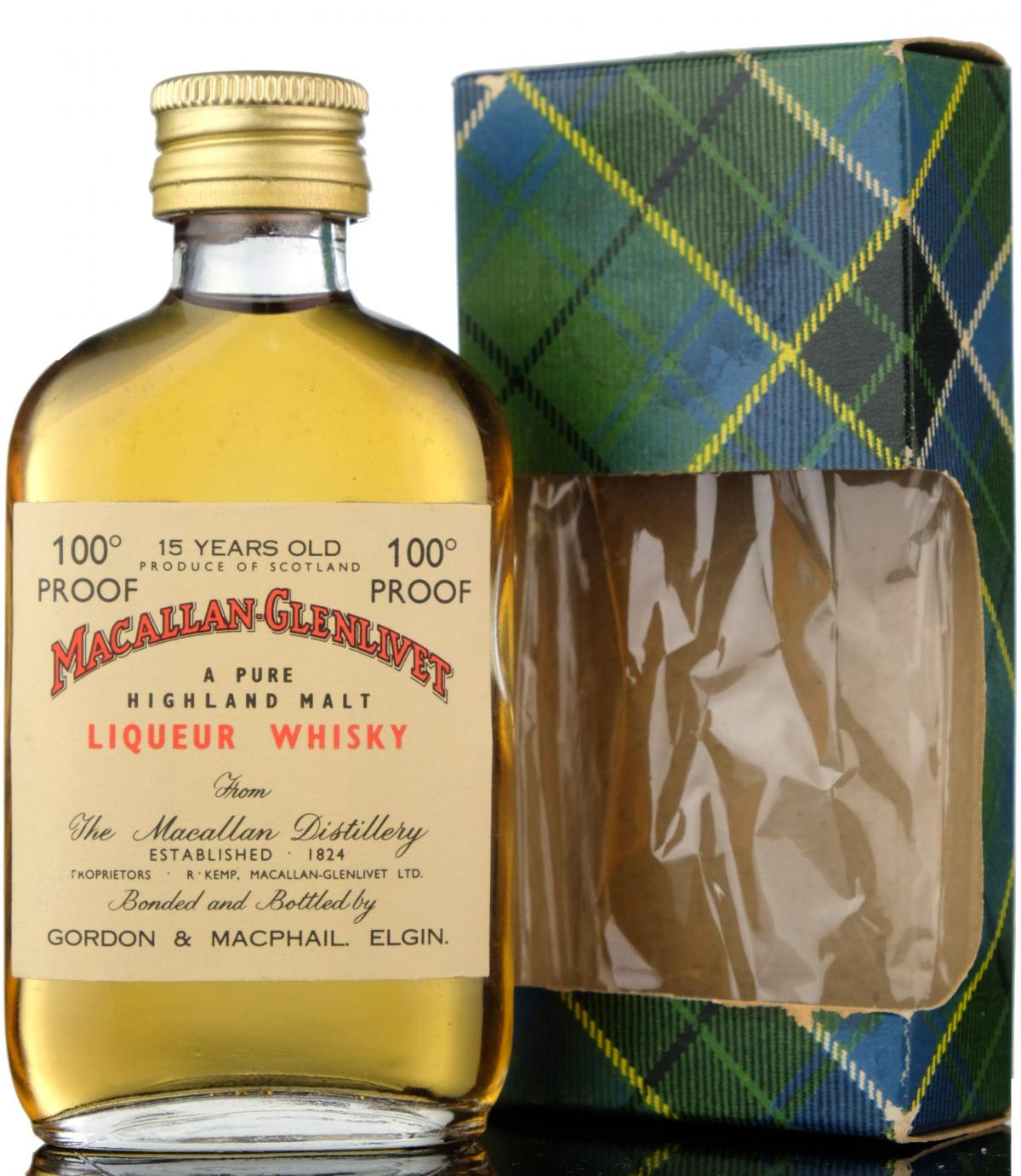Macallan-Glenlivet 15 Year Old - 100 Proof Miniature