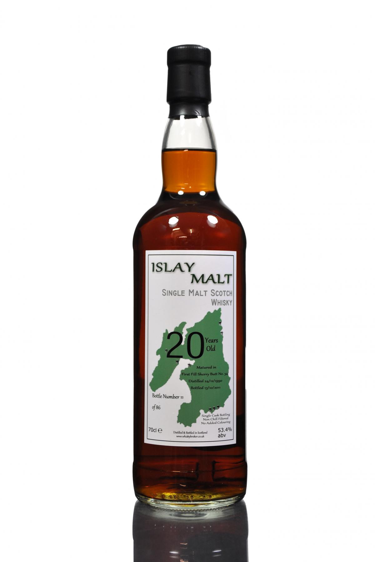 Islay Malt (Bunnahabhain) 1990-2011 - 20 Year Old - Only 86 Bottles