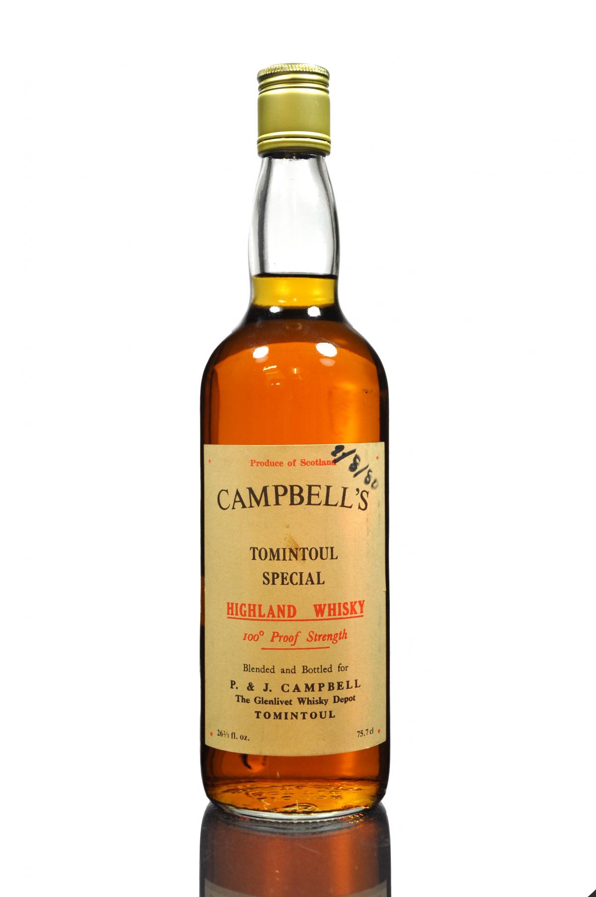 Campbells Tomintoul Special - Circa 1980 - 100 Proof