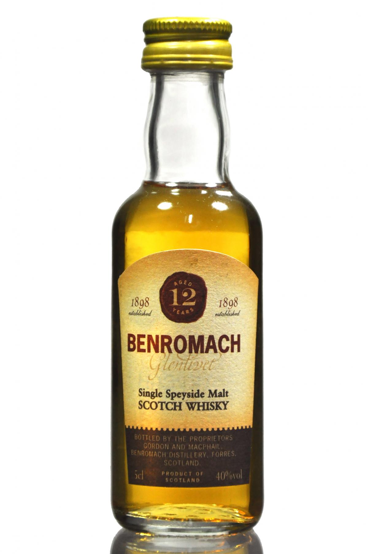 Benromach-Glenlivet 12 Year Old - Gordon & MacPhail Miniature