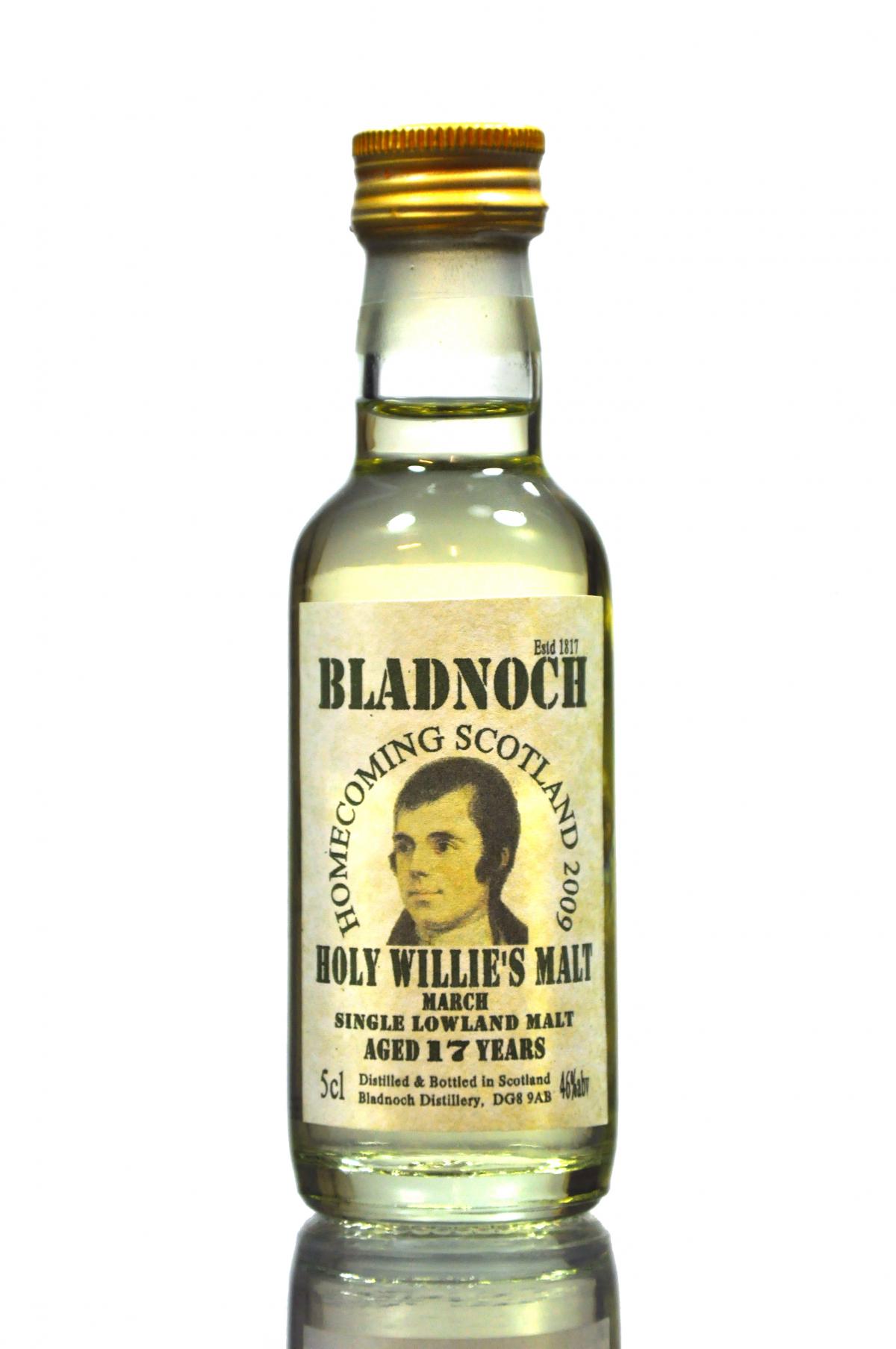 Bladnoch 17 Year Old - Homecoming Scotland 2009 - March - Holy Willie's Malt - Miniature